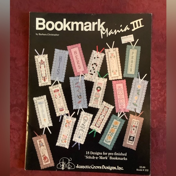 3 Vintage Counted Cross Stitch Book Mark design books, funny,sensitive & nature - Picture 3 of 5